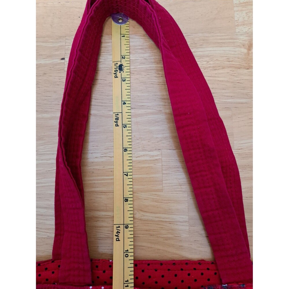 Donna Sharp Red Quilted Patchwork Purse Double Ha… - image 4